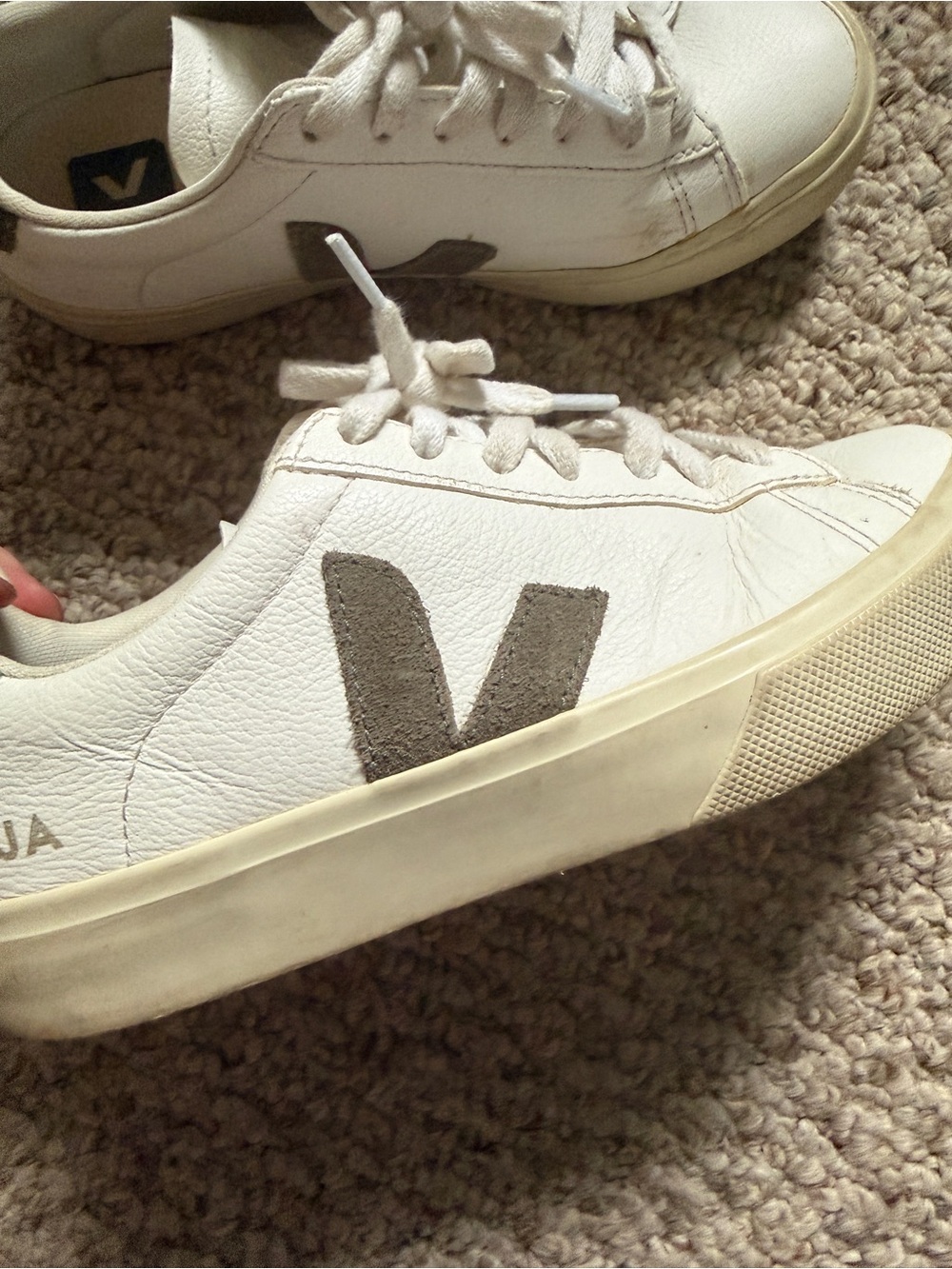 VEJA Campo Sneakers with Olive/Khaki V Logo - Picture 5 of 6
